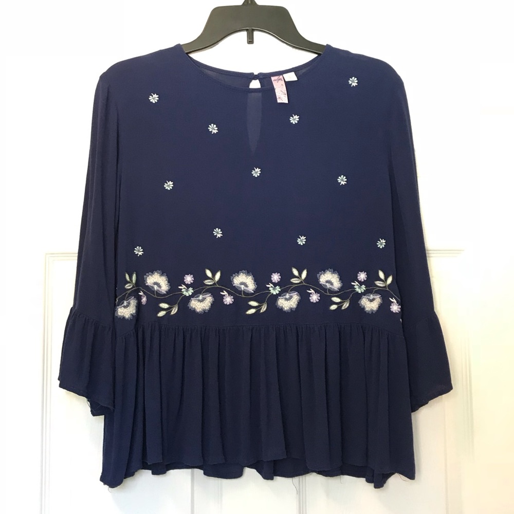 Alya from Francesca’s 1/2 Bell Sleeve Peplum Top